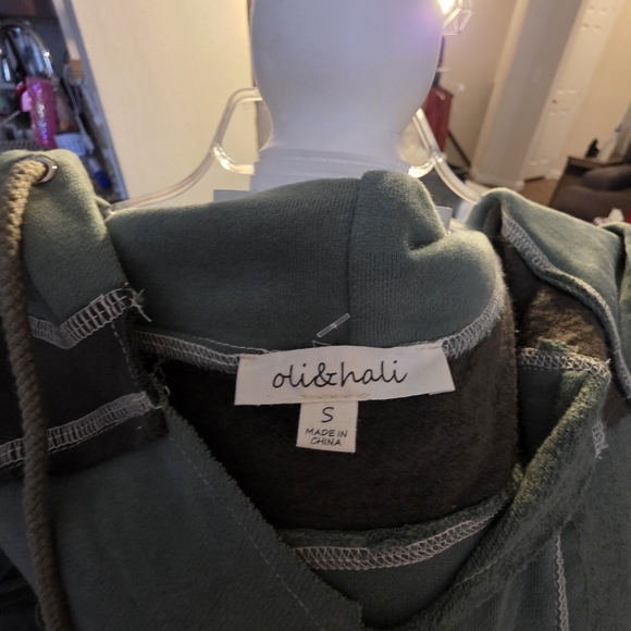 Oli & Hali Green Patchwork Hoodie - Picture 3 of 5